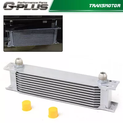 Universal 10 Row 10AN Aluminum Engine  Transmission Oil Cooler Silver USA  • $24.86