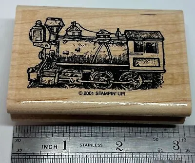 VINTAGE LOCOMOTIVE TRAIN ENGINE Railroad All Aboard STAMPIN' UP! Rubber Stamp • $10.95