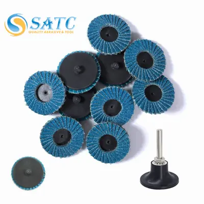 10PC Quick Change 2 Inch Roll Lock Flap Sanding Disc 40-120 Grit For Die Grinder • $12.59