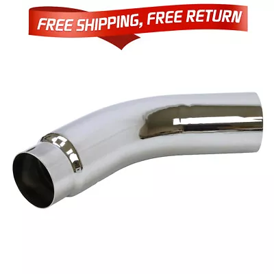 DIESEL EXHAUST CHROME TURNDOWN ELBOW TIP 4  Inch (ID) INLET 5  OUTLET 23  LONG • $87.99