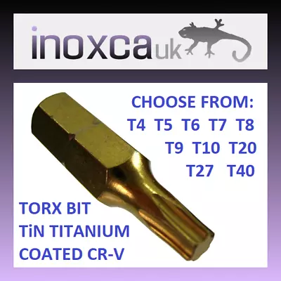 TORX TX SCREWDRIVER BIT TiN GOLD 25mm T4 T5 T6 T7 T8 T9 T15 T20 T25 T27 T30 T40 • £116.47