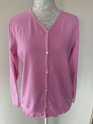 Hot Cotton Marc Ware Pink Button Up 100% Cotton Long Sleeve Top Sz Medium M • $16