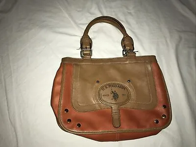 U.S. Polo Assn. Womens Red Faux Leather Tote Handbag Purse Medium • $14.88