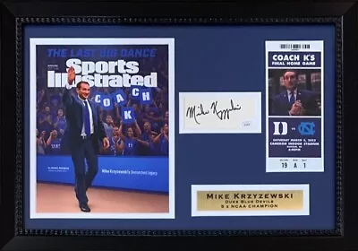 Mike Krzyzewski Coach K Autographed Duke Final Game Signed Photo Framed JSA 4 • $399