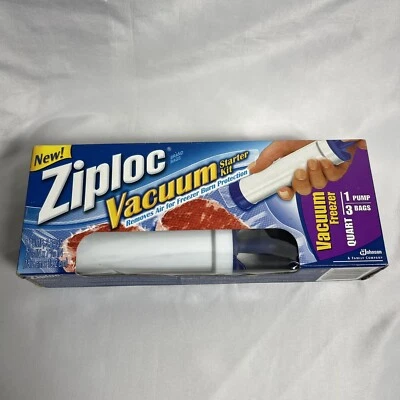 $13.99 • Buy Ziploc Vacuum Sealer Starter Kit 1 Pump & 3 Quart Bags NEW