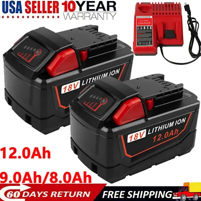For Milwaukee For M18 18 V 12 AH Battery / Charger Extended Lithium 48-11-1890  • $21.90
