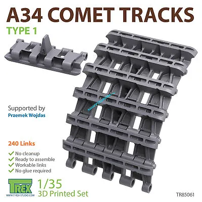 £34.09 • Buy TR85061 T-REX 1/35 Scale A34 COMET TRACKS 3D Printed Set Model Kit