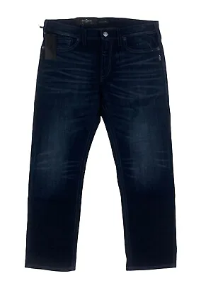 NEW Silver Jeans Co Eddie Relaxed Tapered Indigo Blue Mens Stretch Denim Jeans • $34.99