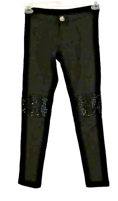 Philipp Plein Couture Black Pants British Low Rise Studs Visual Kei Goth XXS • $17.71