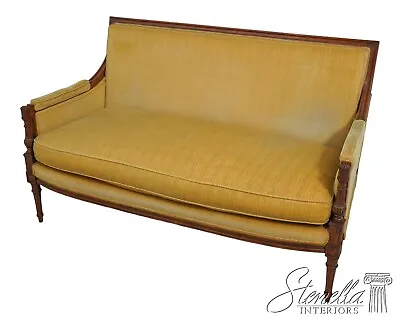 F61406EC: Vintage French Louis XVI Style Upholstered Loveseat • $1295