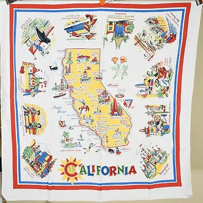 Large Vintage California State Tablecloth Souvenir Tablecloth ~Best Of Kind! • $225