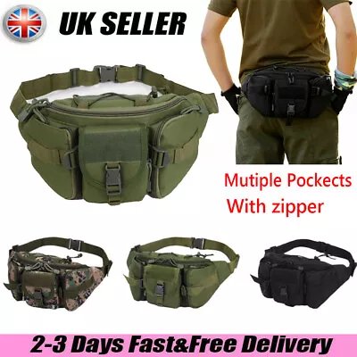 Men Waist Bag Tactical Nylon Fanny Pack Military Travel Hip Belt Bum Pouch UK  • £11.99