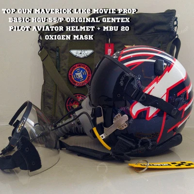 $1750 • Buy TOP GUN MAVERICK Like MOVIE PROP,HGU-55/P GENTEX PILOT HELMET+MBU 20/P OXYGEN