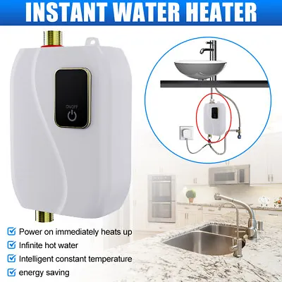 Electric Hot Water Heater Shower Tankless Instant Digital Display Thermostatic • £33.24