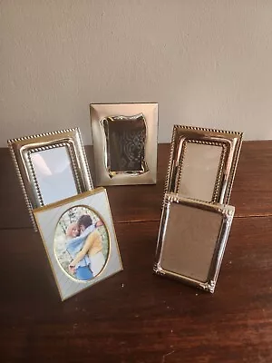 Lot Of 5 VTG Silver Metal Ornate Free Standing Picture Frames Decor Shabby Chic • $28.99