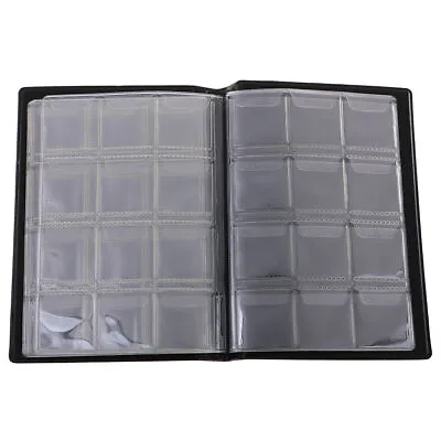 120 Coin Holder Collector Storage Wallet PU Album Book Black Gift UK • £7.19