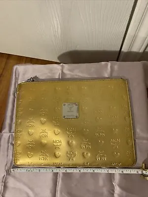 MCM Authentic Clutch Pouch Golden Lacquered Made In Korea Fancy • $119.99