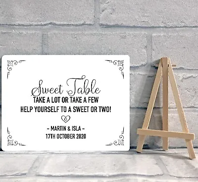 £7.45 • Buy A5 Sweet Table Candy Buffet Metal Sign For Wedding Various Colours PERSONALISED