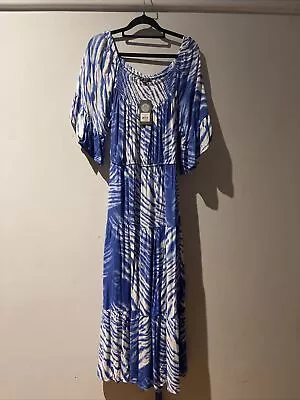 Beautiful Autograph Blue & White Maxi Dress Size 18 • $19.49