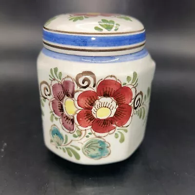 Vintage Delft Polychrome 4” Tall Container With Lid • $14.99