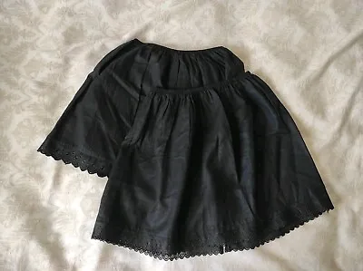 2 X Black Cotton Underskirts S • £4
