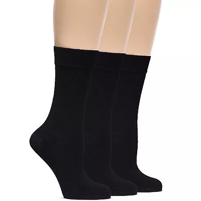 $16.95 • Buy Hugh Ugoli Womens Soft Bamboo Dress Socks, Thin Crew Socks For Business 3 Pairs