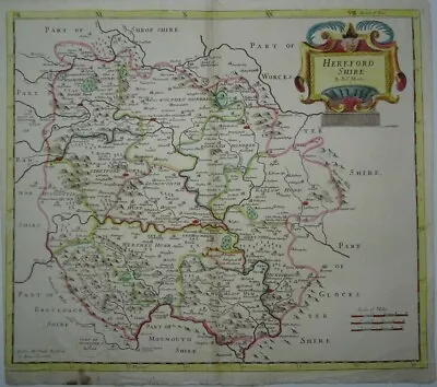 Antique Map Of Herefordshire By Robert Morden 1753 • £60