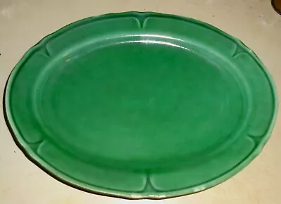 Vintage 1930's Green Petalware Serving Platter By Mt Clemens Pottery Co. H1 • $24.95