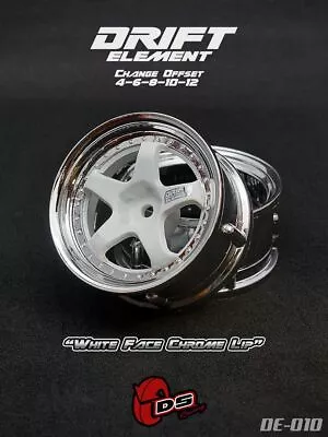 1:10 RC Wheels Rim Set 2pcs Adjustable Offset - DS Racing Drift Elements DE-010 • £14.50