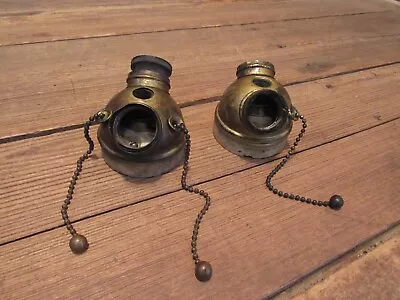$149.99 • Buy Antique Vintage 2-Benjamin Double 2 Cluster Brass Porcelain Light Socket Fixture