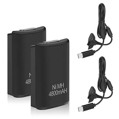 Rechargeable Battery W/ Charger Cable For XBOX /XBOX ONE/360 Wireless Controller • $17.99