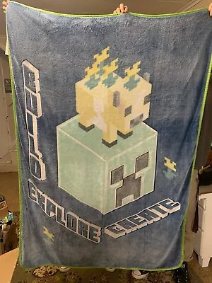 Minecraft Earth Glow In The Dark  Soft Throw Blamket 46x60 • $23