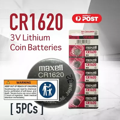 5x CR1620 3V Cell Coin Lithium Button Battery DL1620 ECR1620 GPCR1620 • $6.99