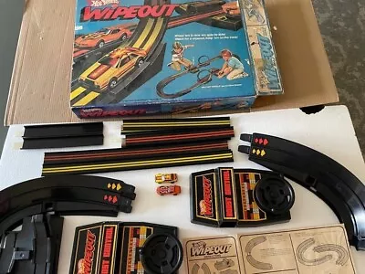 Vintage 1979 Mattel Hot Wheels Wipeout Race Track Set-With Original Cars And Box • $130