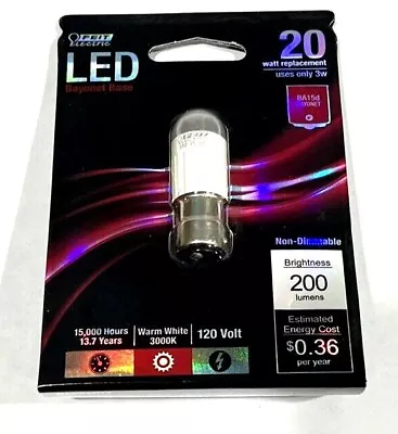 FEIT LED Bayonet Base 20 Watt Replacement BA15d Non-dimmable Warm White 3000K  • $8.44