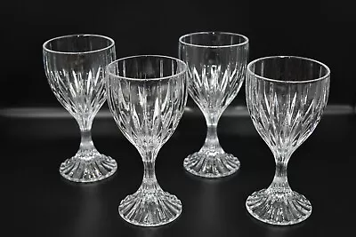 Mikasa Park Lane Crystal Water  Goblets - Wine Glasses Set (4) 6 5/8  Cut Glass • $44.90