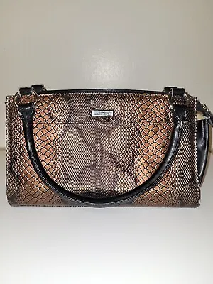 Miche Purse Classic Black Base With Brown Faux Snakeskin Cover • $23