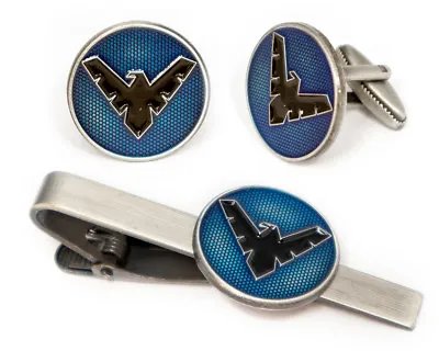 Nightwing Cufflinks Justice League Tie Clip Superhero Robin Wedding Cuff Links • $9.95