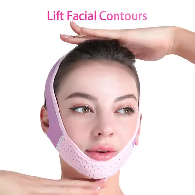 Face V-Line Slim Lift Up Mask Chin Cheek Slimming Belt Strap Band Beauty Tool • $9.50