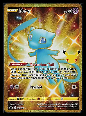 Pokemon Card - Mew Celebrations 025/025 Secret Rare 25th Anniversary Full Art • $29.99