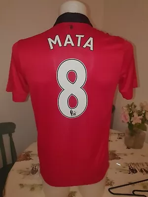 Manchester United Home Shirt Small 2013-14 Juan Mata No. 8 Nike Kit DRI-FIT AON • £35