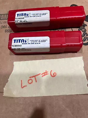 Lot Of 2- 4 Flute 3/4  & 5/8 Solid Carbide End Mill AlTiN Coated. New. See Photo • $29