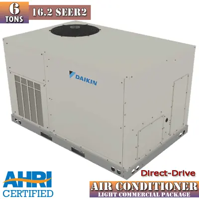 Daikin 6 Ton Air Conditioner Commercial Package 16.2 SEER2 Direct Drive 3-Phase • $5799