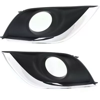 Fog Light Trim Set For 2015-2017 Nissan Versa Left & Right Chrome Plastic 2Pc • $24.51