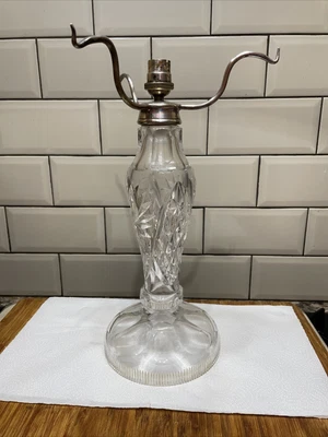 £50 • Buy Victorian Cut Glass Mushroom Lamp Base 