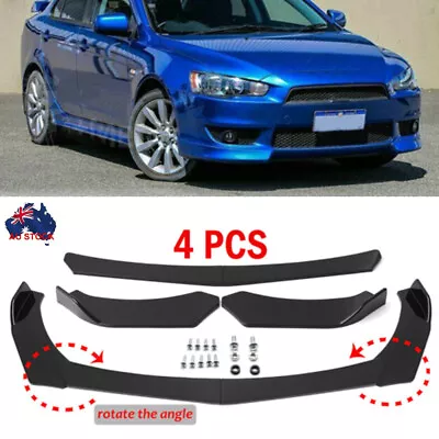 $46.54 • Buy For Mitsubishi Lancer CJ CY CF Gloss Black Front Bumper Lip Splitter Spoiler AU