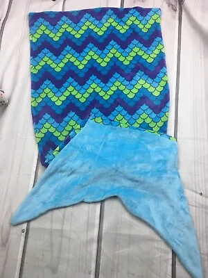 Mermaid Tail Blanket Fleece 62” SOFT Sleepyheads Blue One Size Adult/Child EUC • £14.77