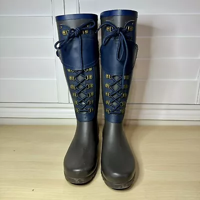 UGG Australia Women's Brown & Blue Madelynn Rain Boots Size 8 (3456) EUC • $99.99