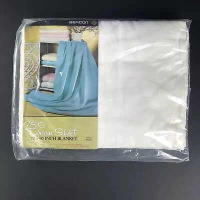 VTG NEW Beacon 780 Dream Sheet Full Size White Blanket 70  X 90  Made In USA • $24.99