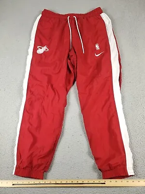 Nike Miami Heat Pants Mens XL Red Windbreaker NBA Sweatpants Joggers * • $69.95